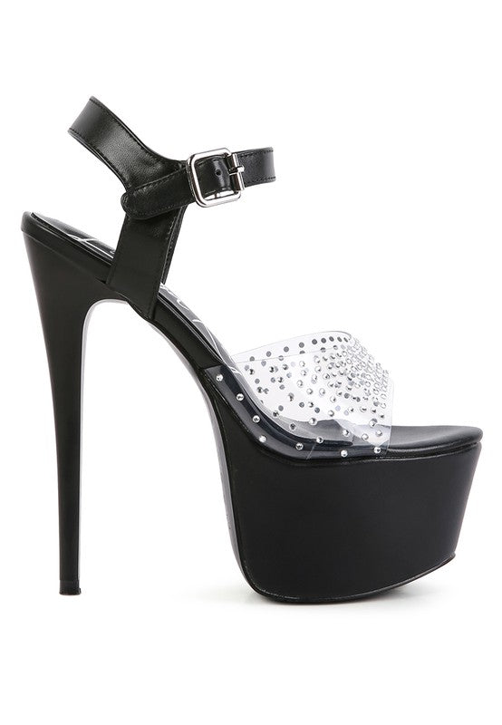 FIRST DATE ULTRA HIGH HEEL CLEAR SANDAL - lolaluxeshop