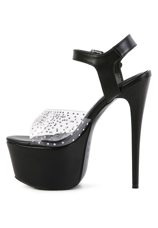 FIRST DATE ULTRA HIGH HEEL CLEAR SANDAL - lolaluxeshop