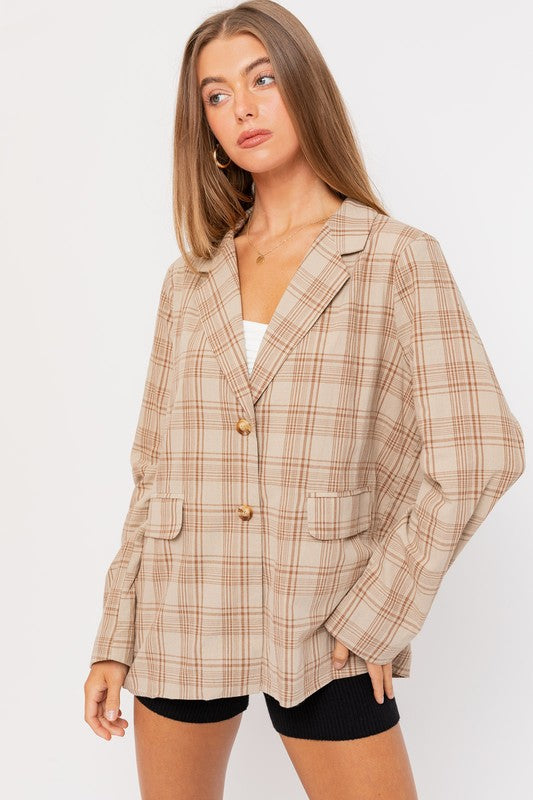 OVERSIZED PLAID JACKET - LOLA LUXE