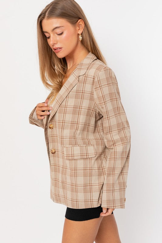 OVERSIZED PLAID JACKET - LOLA LUXE