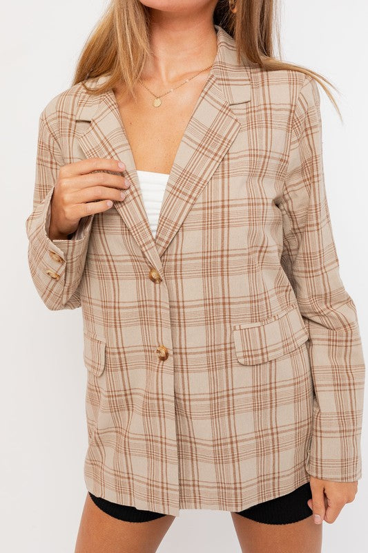 OVERSIZED PLAID JACKET - LOLA LUXE