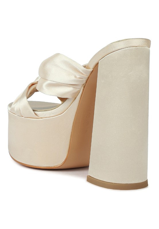 STROBING KNOTTED CHUNKY PLATFORM HEELS - lolaluxeshop