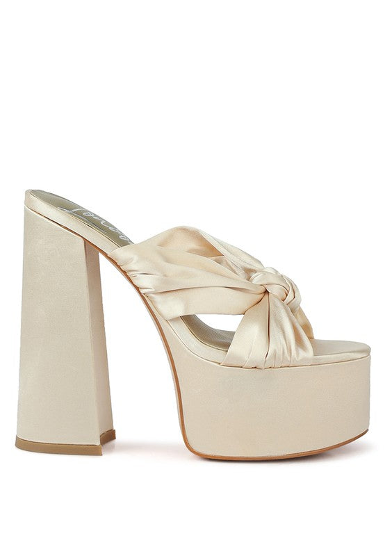 STROBING KNOTTED CHUNKY PLATFORM HEELS - lolaluxeshop