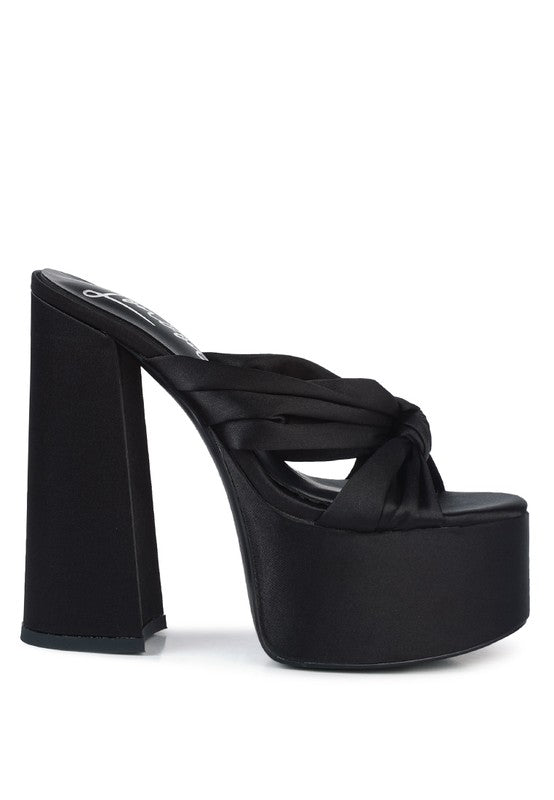 STROBING KNOTTED CHUNKY PLATFORM HEELS - lolaluxeshop