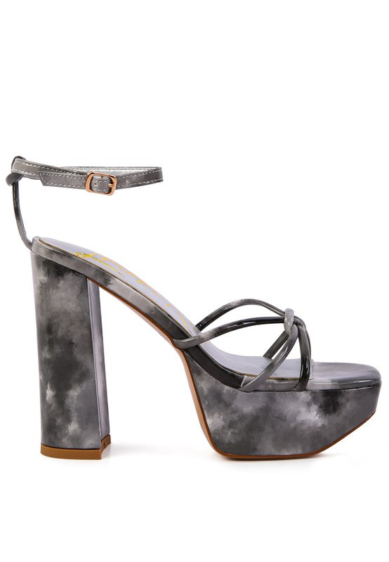 PRISMA TIE DYE HIGH PLATFORM HEELED SANDALS - lolaluxeshop