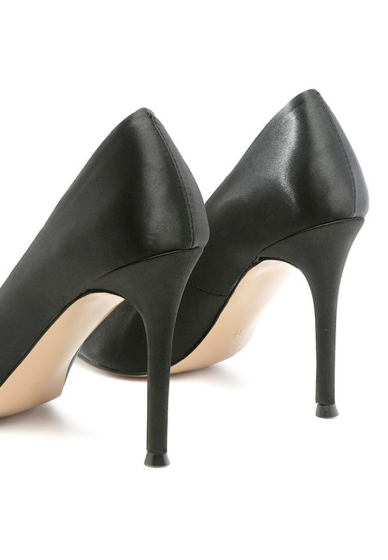 FIZZY GOBLET SATIN STILETTO PUMPS - lolaluxeshop