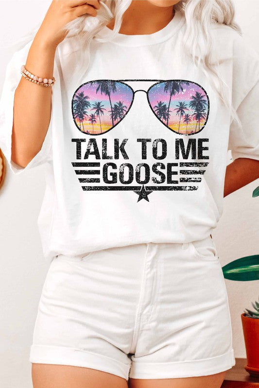 TALK TO ME GOOSE GRAPHIC TEE - LOLA LUXE