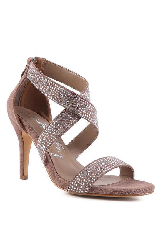 QUEEN BEE Rhinestone High Heeled Sandal - lolaluxeshop