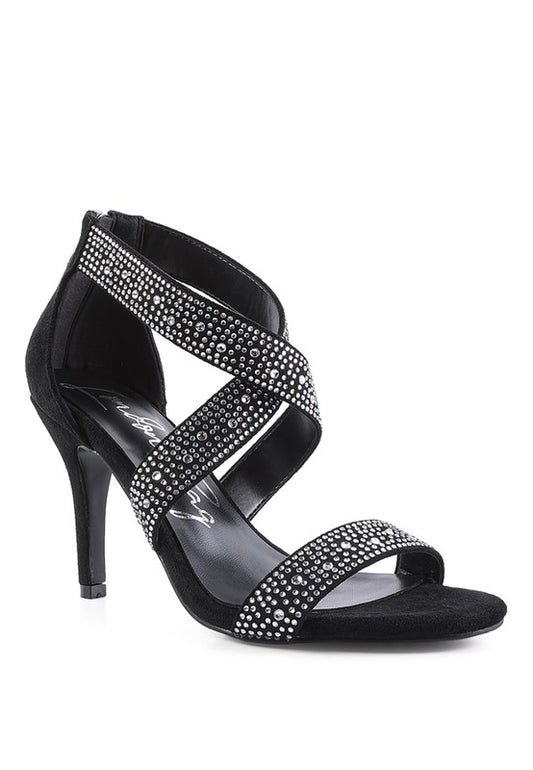 QUEEN BEE Rhinestone High Heeled Sandal - lolaluxeshop