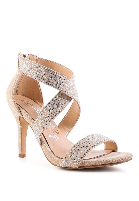 QUEEN BEE Rhinestone High Heeled Sandal - lolaluxeshop