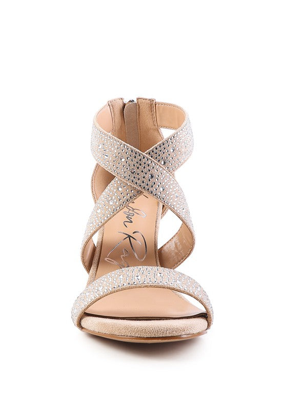 QUEEN BEE Rhinestone High Heeled Sandal - lolaluxeshop