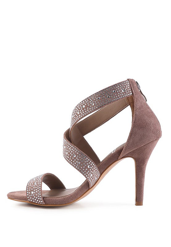 QUEEN BEE Rhinestone High Heeled Sandal - lolaluxeshop