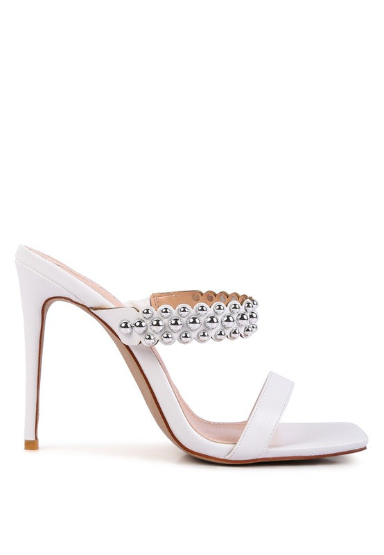 BANDY HIGH HEEL METAL BALL SANDALS - lolaluxeshop