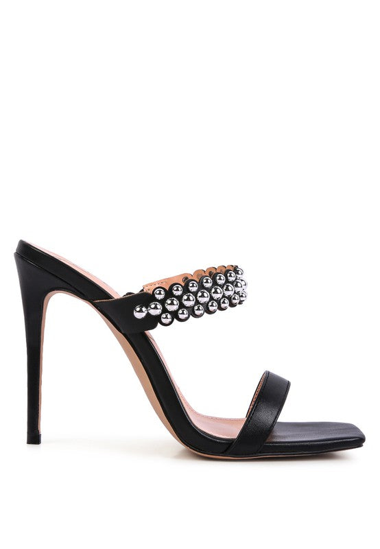 BANDY HIGH HEEL METAL BALL SANDALS - lolaluxeshop