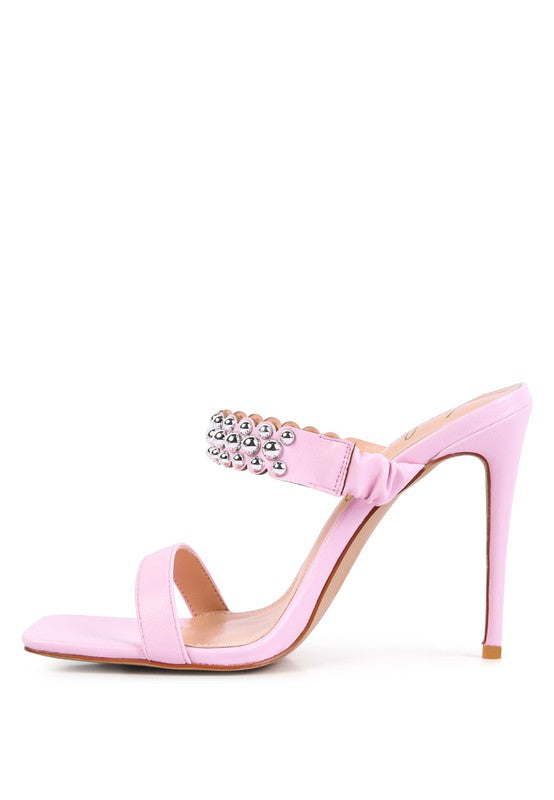 BANDY HIGH HEEL METAL BALL SANDALS - lolaluxeshop