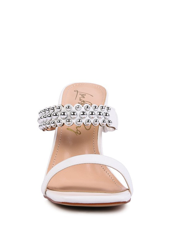 BANDY HIGH HEEL METAL BALL SANDALS - lolaluxeshop