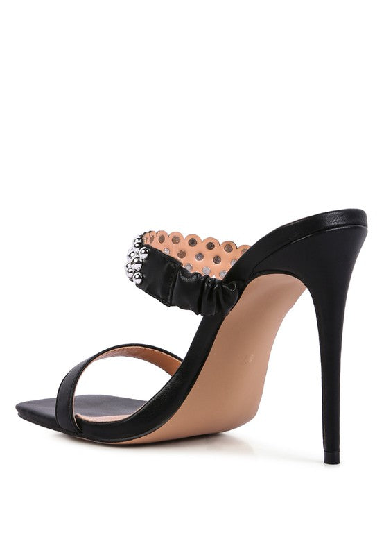 BANDY HIGH HEEL METAL BALL SANDALS - lolaluxeshop