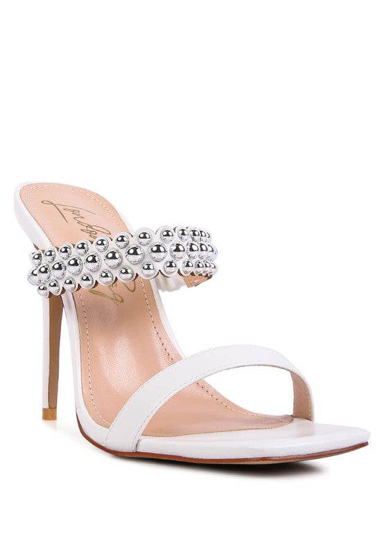 BANDY HIGH HEEL METAL BALL SANDALS - lolaluxeshop