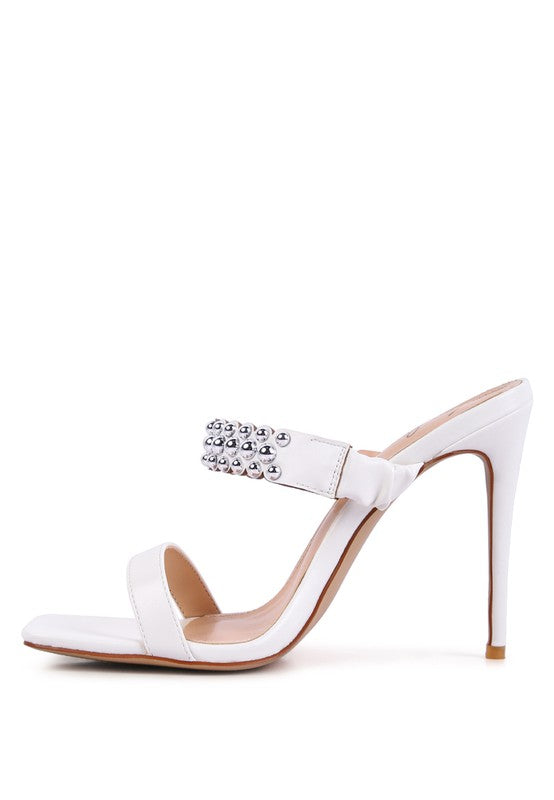 BANDY HIGH HEEL METAL BALL SANDALS - lolaluxeshop