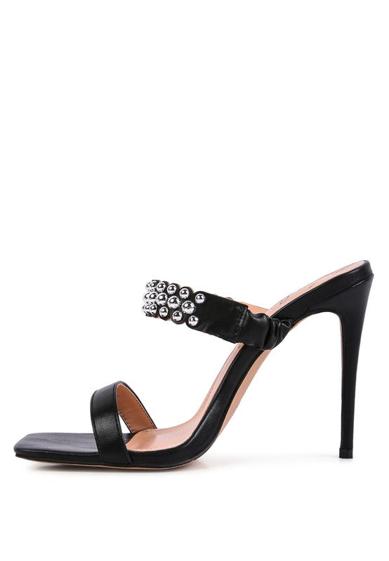 BANDY HIGH HEEL METAL BALL SANDALS - lolaluxeshop