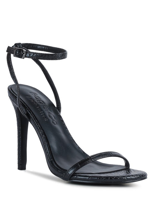 BLONDES Croc High Heeled Sandal - lolaluxeshop