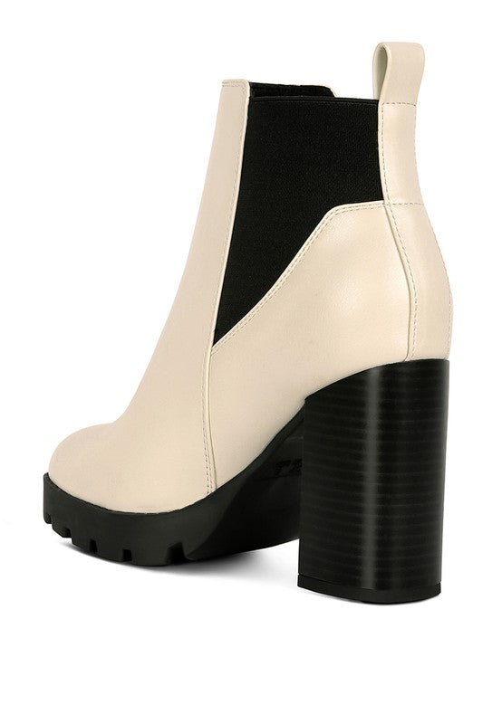 BOLT BLOCK HEELED CHELSEA BOOT - lolaluxeshop