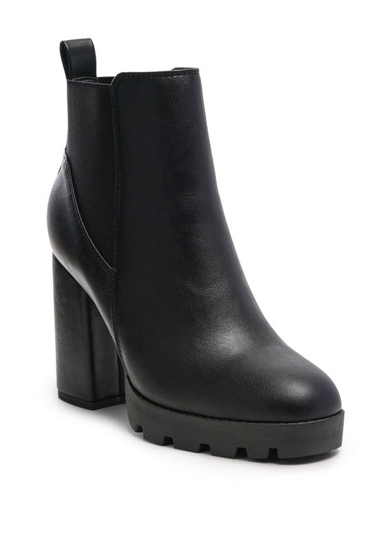 BOLT BLOCK HEELED CHELSEA BOOT - lolaluxeshop