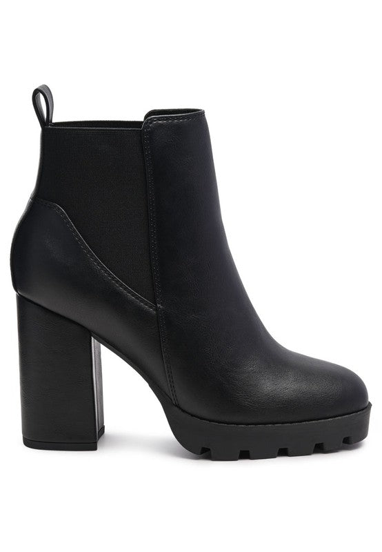 BOLT BLOCK HEELED CHELSEA BOOT - lolaluxeshop