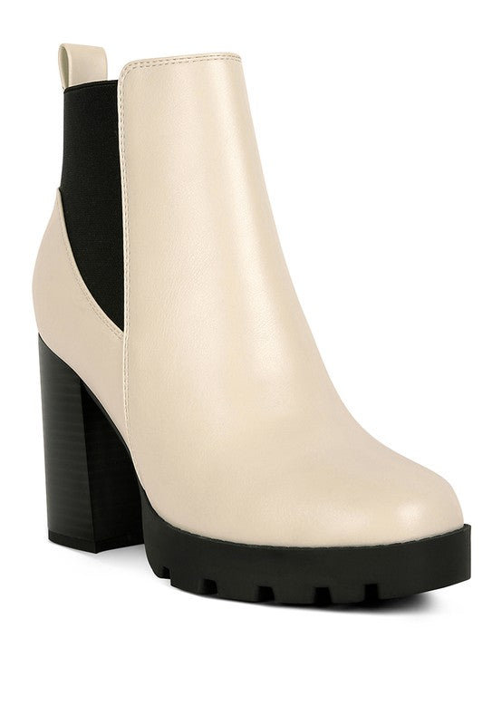 BOLT BLOCK HEELED CHELSEA BOOT - lolaluxeshop