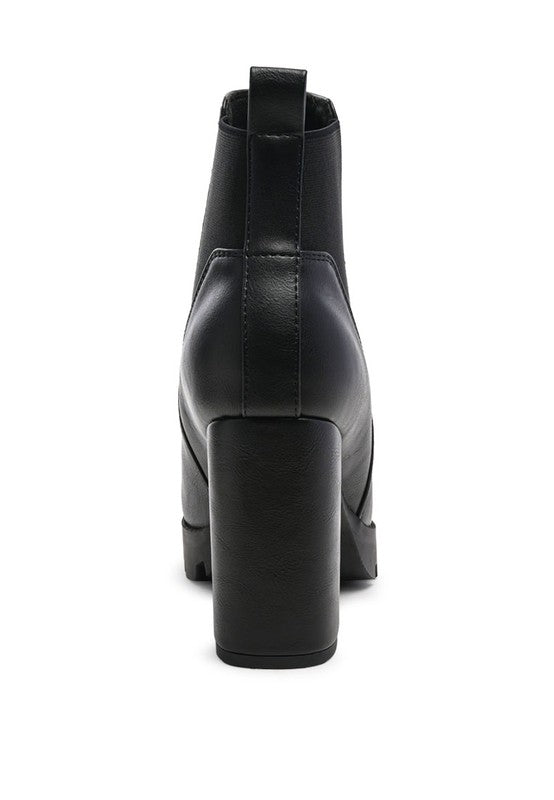 BOLT BLOCK HEELED CHELSEA BOOT - lolaluxeshop