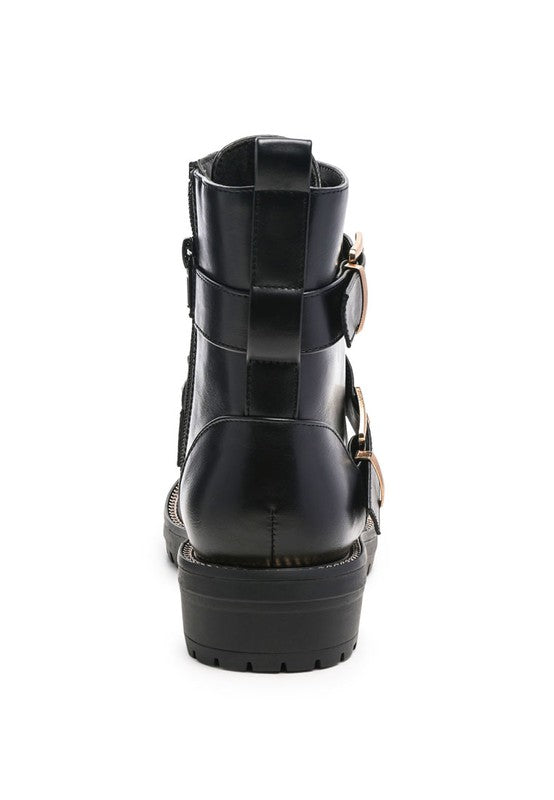 BILLY ATTA GIRL METAL CHAIN DETAIL BIKE BOOT - lolaluxeshop