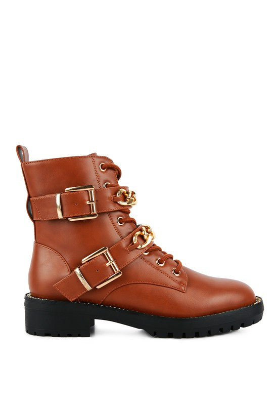 BILLY ATTA GIRL METAL CHAIN DETAIL BIKE BOOT - lolaluxeshop