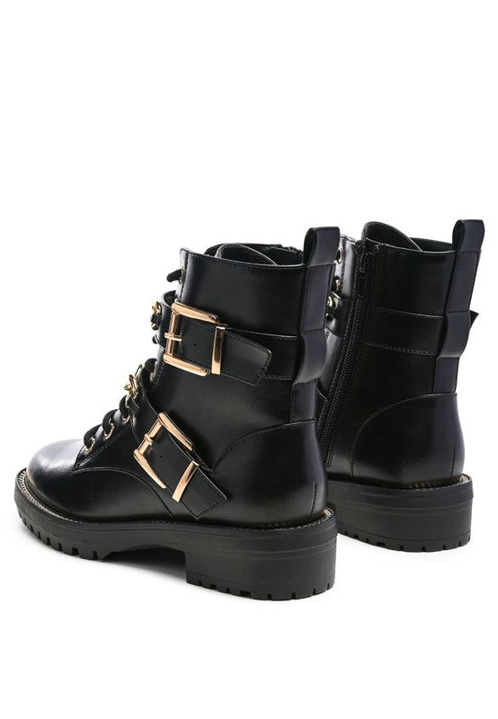 BILLY ATTA GIRL METAL CHAIN DETAIL BIKE BOOT - lolaluxeshop