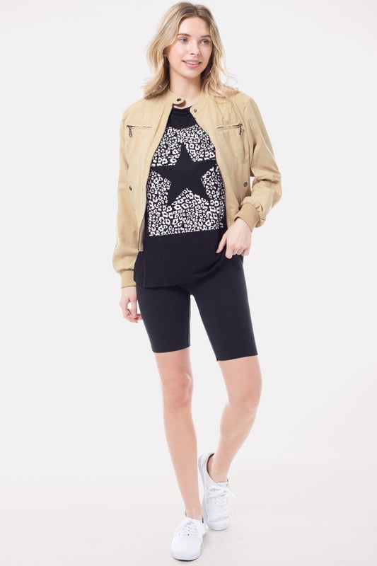 Casual Faux Suede Moto Bomber Jacket - lolaluxeshop