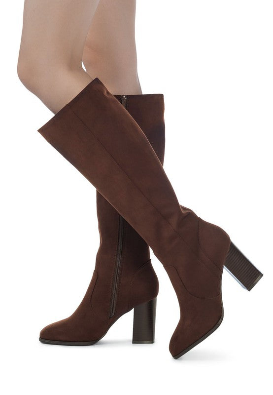 ZILLY KNEE HIGH FAUX SUEDE BOOTS - lolaluxeshop