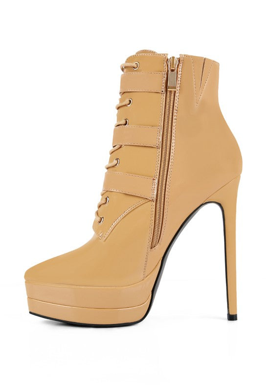 High Heeled Patent PU Stiletto Boot - lolaluxeshop