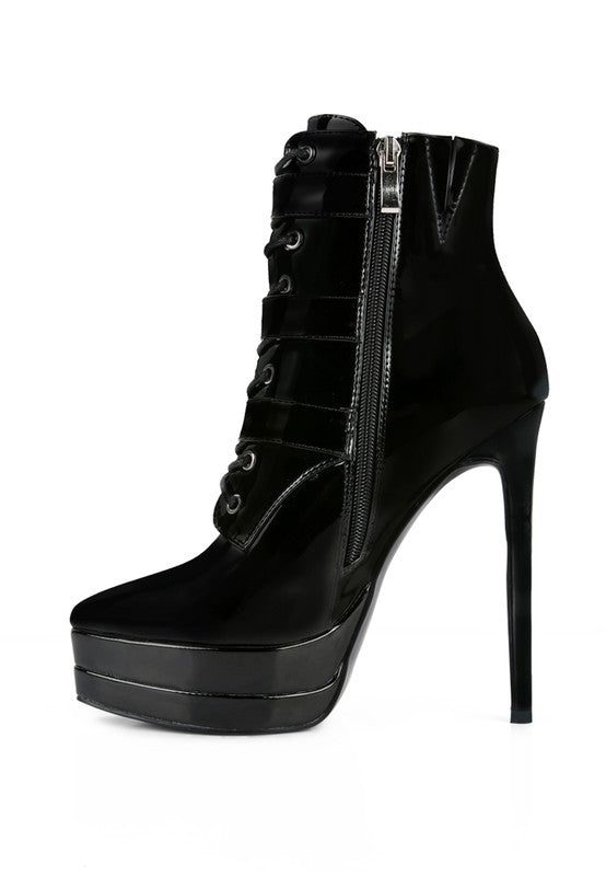 High Heeled Patent PU Stiletto Boot - lolaluxeshop