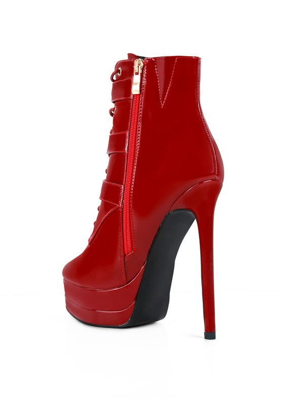 High Heeled Patent PU Stiletto Boot - lolaluxeshop