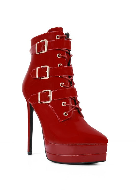 High Heeled Patent PU Stiletto Boot - lolaluxeshop