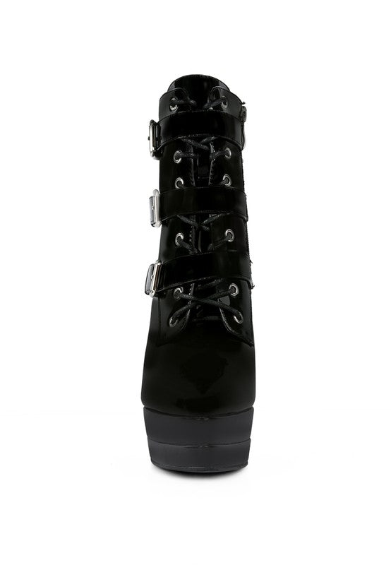 High Heeled Patent PU Stiletto Boot - lolaluxeshop