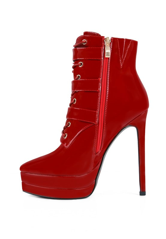 High Heeled Patent PU Stiletto Boot - lolaluxeshop