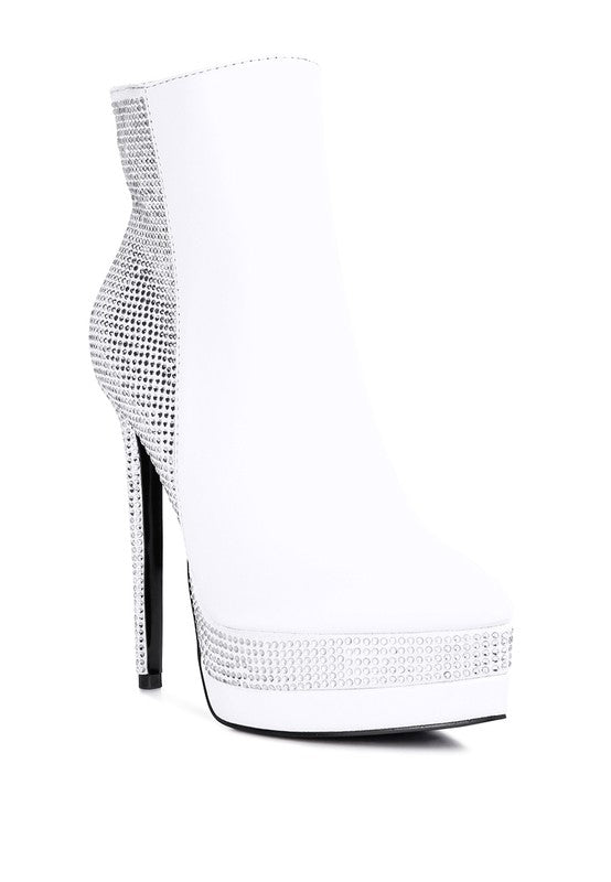 ENCANTO Diamante Set High Heeled Ankle Boot - lolaluxeshop