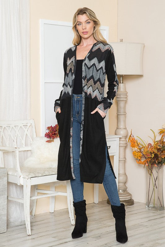 Mixed Media Maxi Cardigan - LOLA LUXE