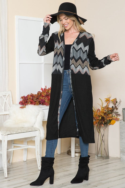 Mixed Media Maxi Cardigan - LOLA LUXE