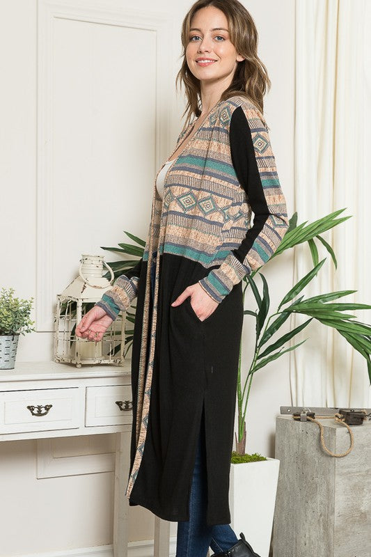 Mixed Media Maxi Cardigan - LOLA LUXE