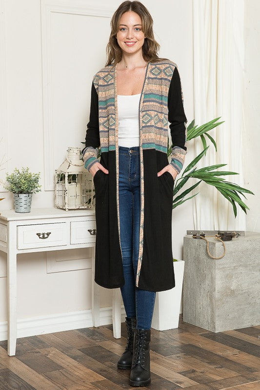 Mixed Media Maxi Cardigan - LOLA LUXE