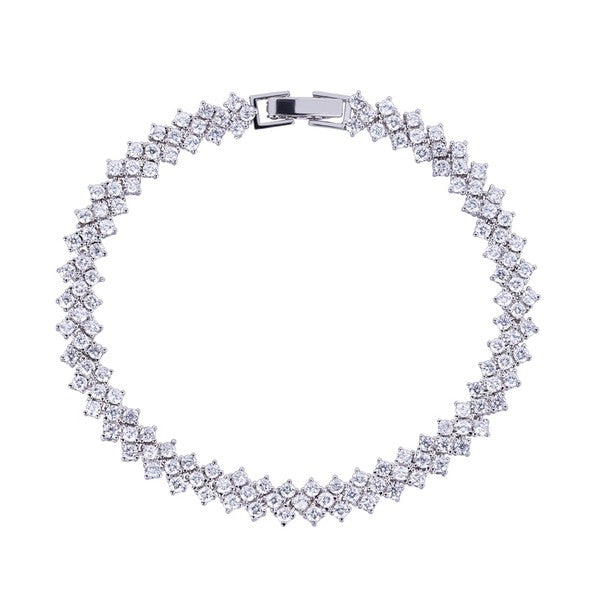 Heart Tennis Bracelet for Women with Round - LOLA LUXE