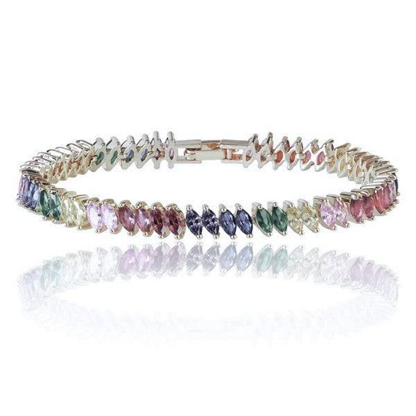 Bracelet for Women with Rainbow Marquise Stones - LOLA LUXE