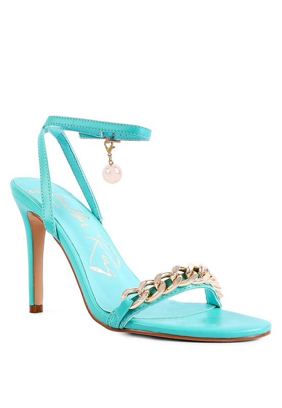 Mooning High Heeled Metal Chain Strap Sandals - lolaluxeshop