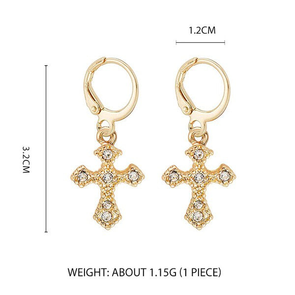 Gold Cross Dangle Earrings for Women - LOLA LUXE